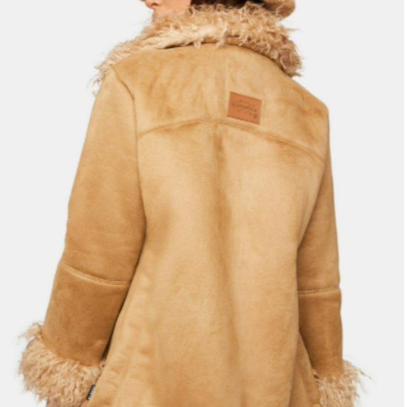 NWT ZEMETA BROWN Y2K FAUX FUR JACKET - Picture 3 of 4